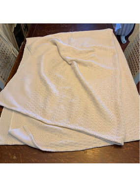 Unbranded large Beige Cream Patterned Throw Blanket One Size